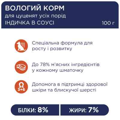 Влажный корм для собак Club 4 Paws для щенков с индейкой в соусе 100 г (4820215363198) Винница