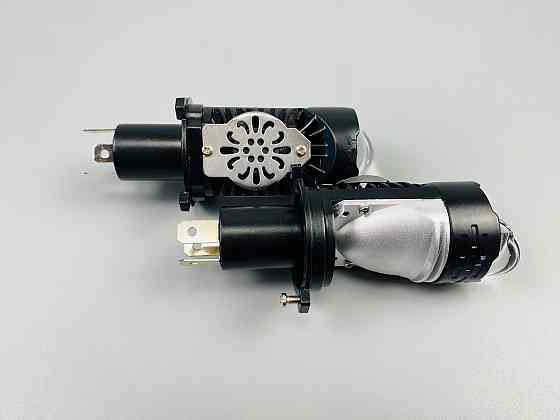 Лампа світлодіодна комплект 2 шт 12 V 65 W set (реальних ватів) LED + подвійна лінза + чітка світлотінева гр Мукачево