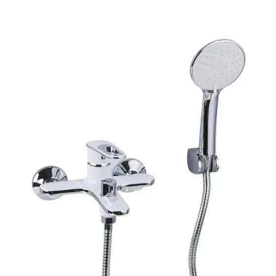 Смеситель для ванной с душевым гарнитуром Frap F3249 белый/хром Киев