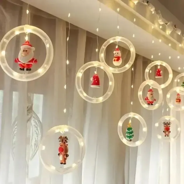 Гирлянда штора “Круги и шары” 3м теплый белый свет Коломыя - изображение 5