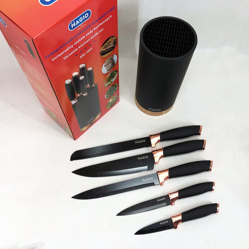 Комплект гострих ножів для кухні Magio MG-1091, Кухонний набір ножів для нарізання OM-41 Львів - фото 3