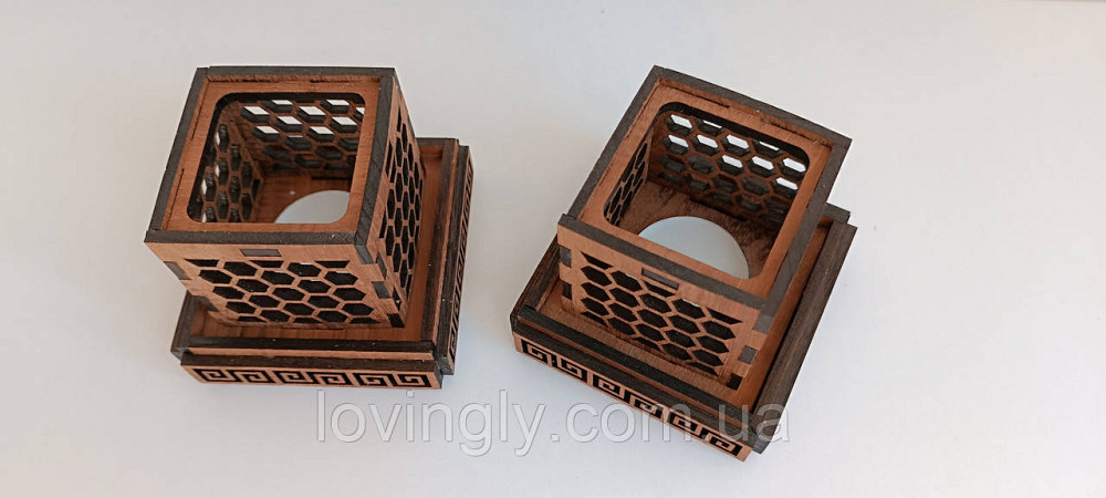 Деревянный подсвечник из акации для чайной свечи. Ирпень - изображение 8