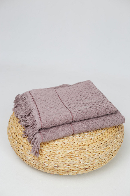 Акція! Банний махровий рушник з тороками Ideal Textile 70х140 см Узбекистан 550 г/м2 Бежевий Чернівці - фото 3