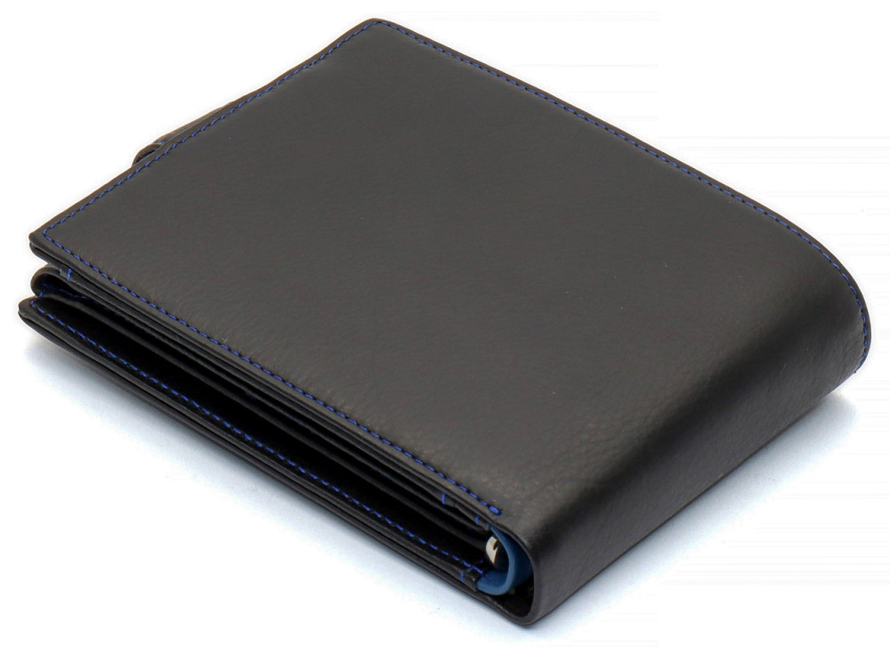 Чорний стильний чоловічий гаманець з блоком для документів із натуральної шкіри Marco Coverna MC-1006 A 1221 Київ - фото 4