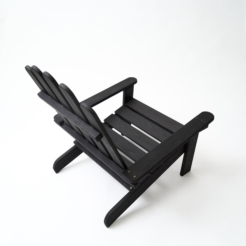 Крісло дачне дерев'яне складне шезлонг для зони відпочинку будинку, дачі, саду, веранди із сосни, колір чорний Кам'янець-Подільський - фото 3
