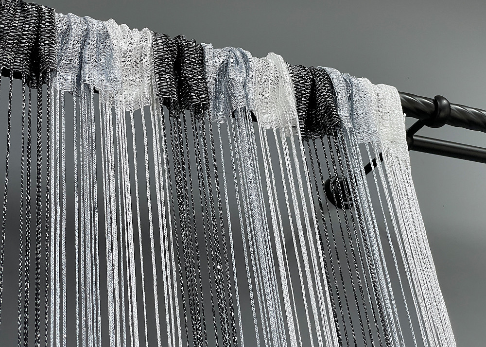 Шторы-нити с люрексом Черный с серо-белым 300х300см 1 шт (61-076) Киев - изображение 6