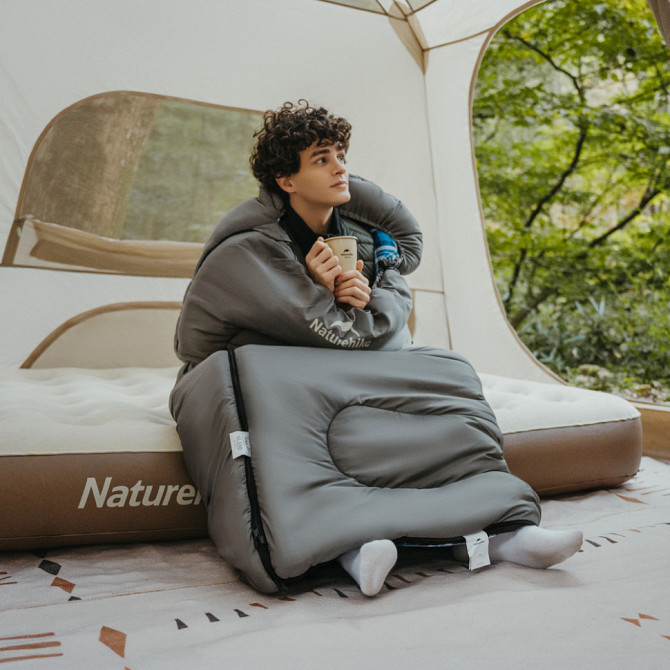 Спальный мешок с капюшоном Naturehike Clear Sky CNK2450WS042 (220 х 80см) Серый Винница - изображение 9
