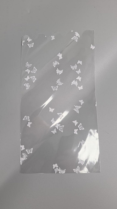 Пакет із малюнком для пакування подарунків (15*30) No380 (6) (ажурний) "Метелики" (100 шт.) Харків - фото 1
