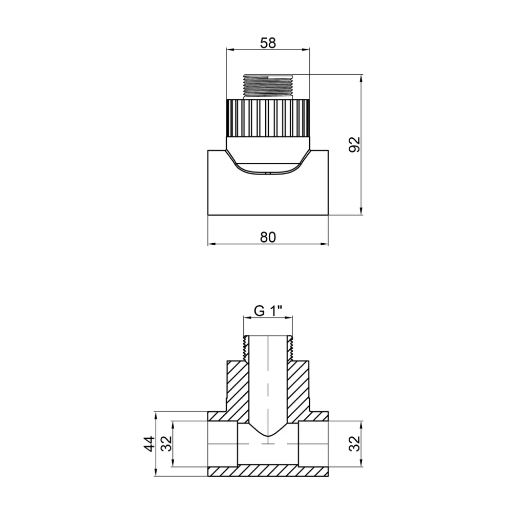 Тройник PPR Thermo Alliance 32х1"х32 НР Київ - фото 5