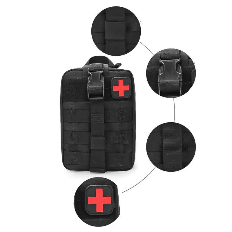 Тактическая аптечка 20х15х8 см,Черная,на системе Molle A87 SBR Киев - изображение 2