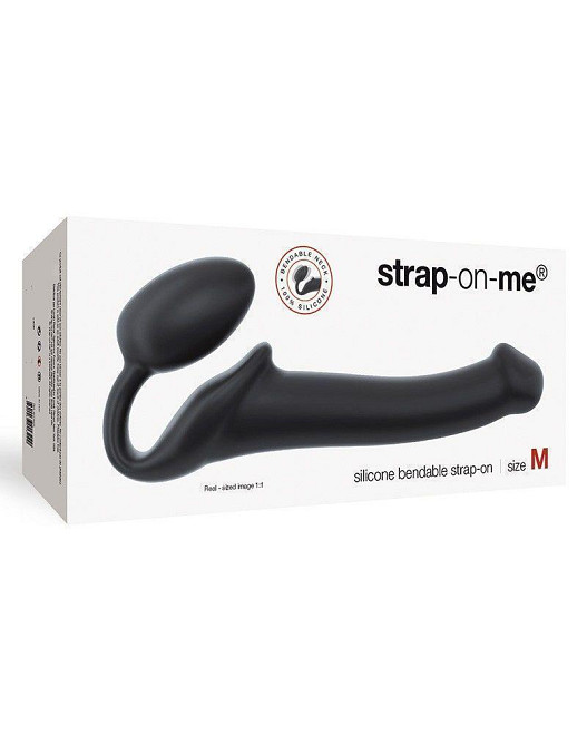 Безремневой страпон Strap-On-Me Black M, полностью регулируемый, диаметр 3,3см Sex Aura Киев - изображение 4