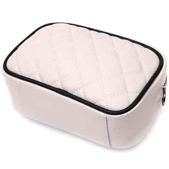 Жіноча сумка через плече на одне відділення з натуральної шкіри Vintage 22383 Біла Київ