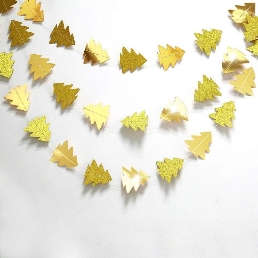 Гирлянда новогодняя Елочки на нитке 4 м на 7 см золотистый Киев - изображение 2