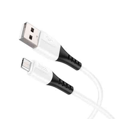 Дата кабель USB 2.0 AM to Micro 5P 1.0m 2.4A silicone X82 white HOCO (6931474768568) Вінниця