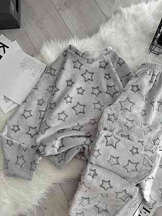 Жіноча тепла повсякденна домашня махрова піжама турецька  двостороння махра Одеса