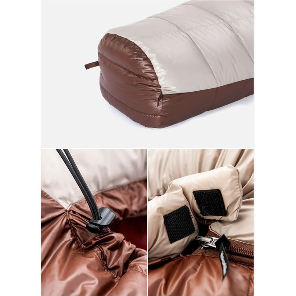 Спальник з натуральним пухом Naturehike Snowbird NH20YD001,p-р L, коричневий 560 г Рівне - фото 7