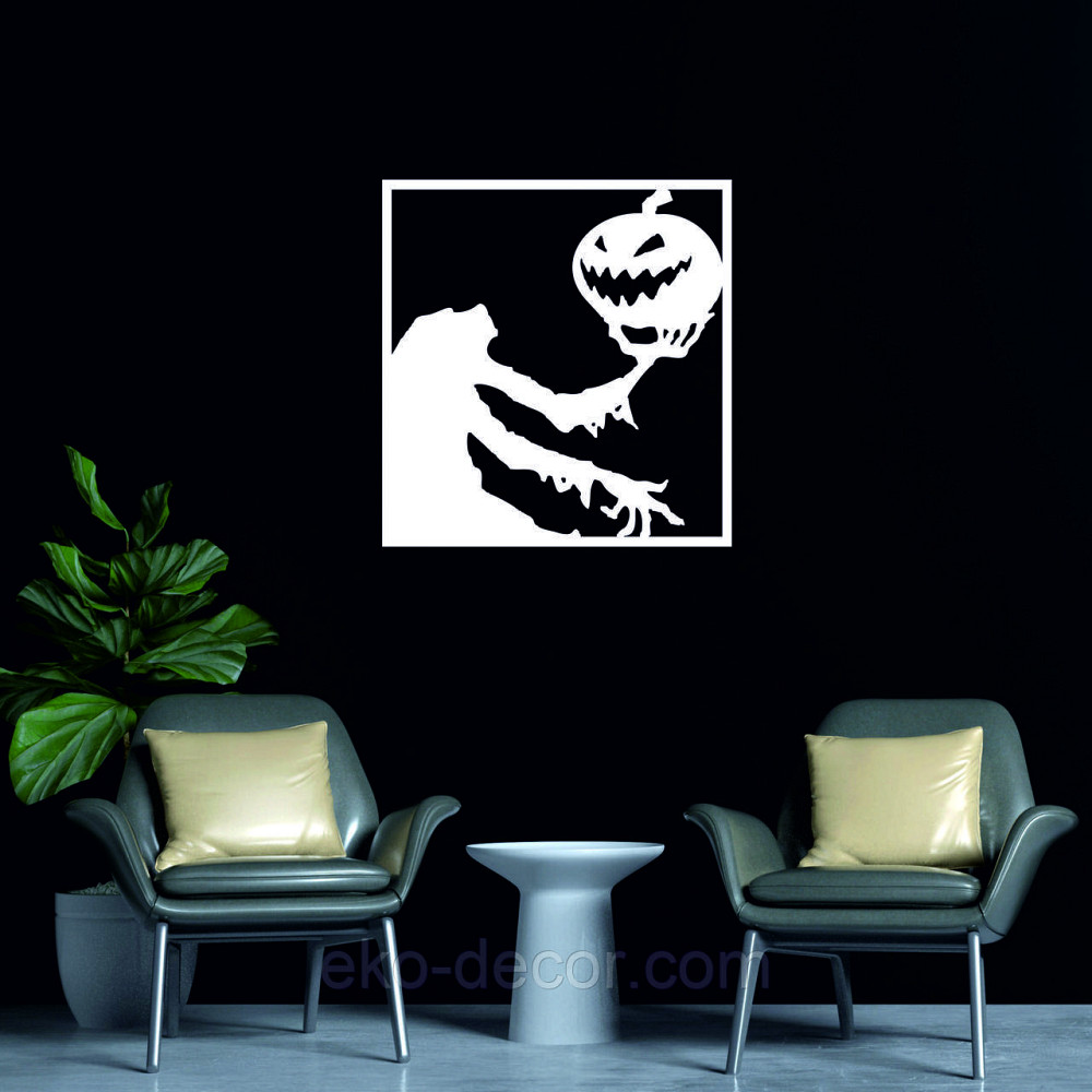 Декоративне настінне Панно «Сілует із гарбузом», Декор на стіну 70*66 см, Білий Київ - фото 2