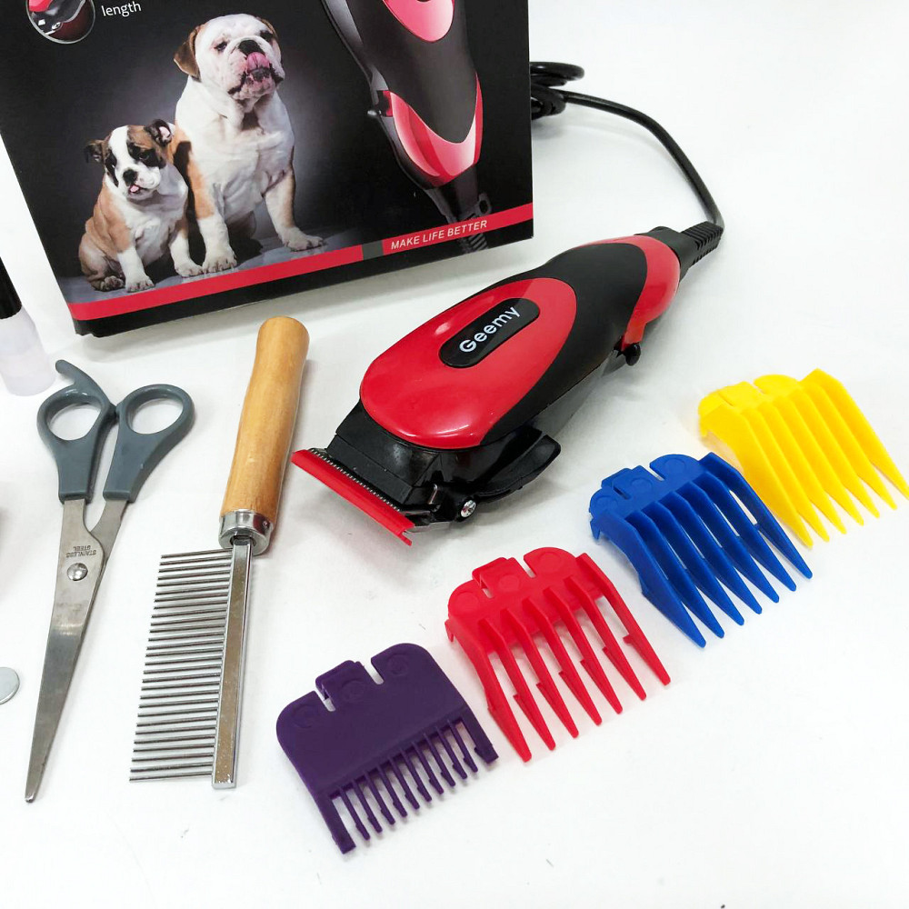 Машинка Gemei GM-1023 для стрижки животных с 4 насадками для любого типа шерсти + ножницы и расческа-гребешок CR-54 Львов - изображение 8