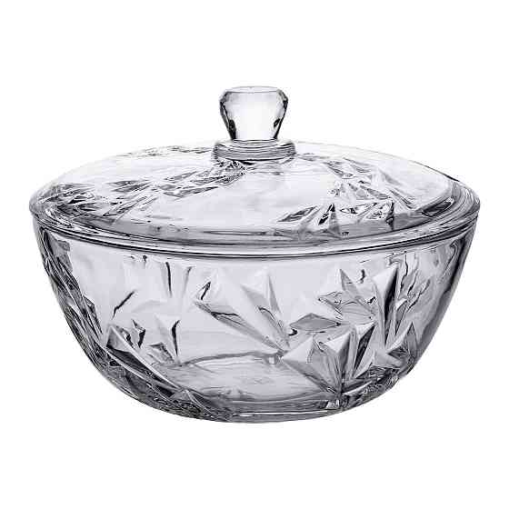 Салатниця скляна з кришкою 24 см під кришталь HP-YH-62 Київ