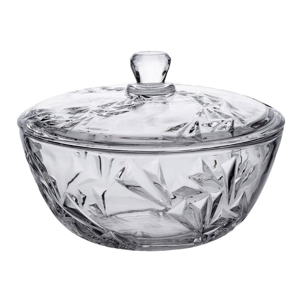 Салатница стеклянная с крышкой 24 см под хрусталь HP-YH-62 Киев - изображение 1