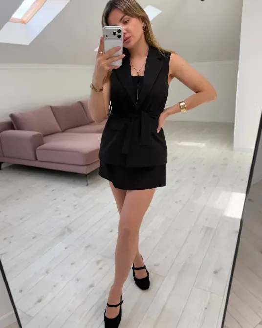 Женский костюм с жилетом и шортами с юбкой | стильный комплект Одесса - изображение 8