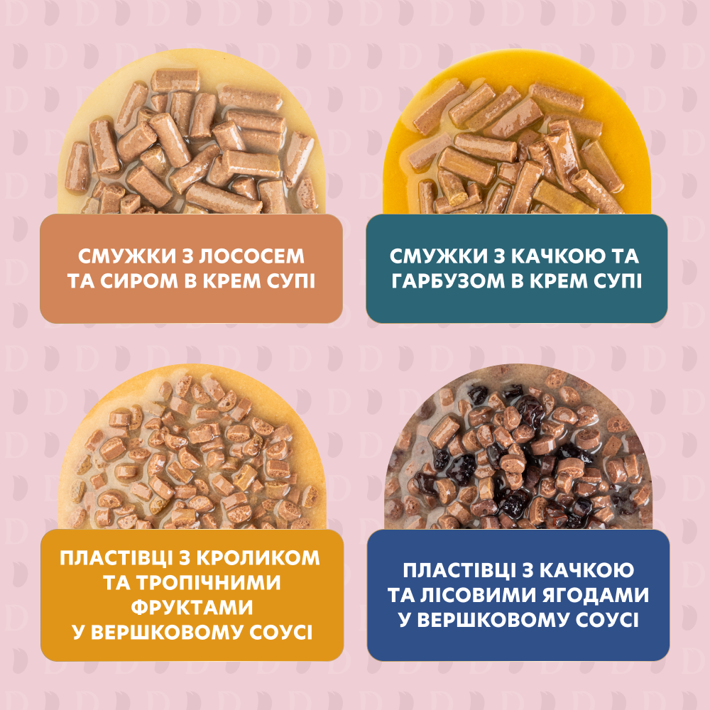 Набор №2 влажного корма для взрослых кошек Деликшес Delickcious (4 шт - 4 разных вкуса), 330 г Винница - изображение 5