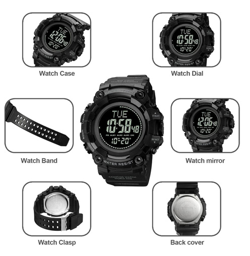 Годинники наручні SKMEI 2037BK, BLACK, Компас, 10292 Дніпро - фото 4