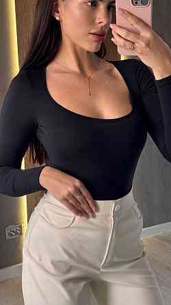 Жіночий базовий боді з довгим рукавом віскоза Чорний, 42/44 Одеса