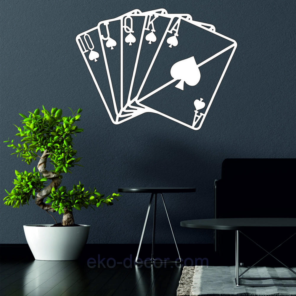 Декоративне настінне Панно «Карти» Декор на стіну 70*53 см, Білий Київ - фото 2