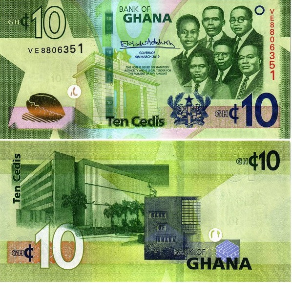 Ghana Гана - 10 Cedis 2019 UNC Полтава - фото 1