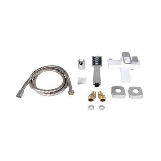 Змішувач для ванни Lidz Wawel 006 з душовим гарнітуром білий/хром Київ