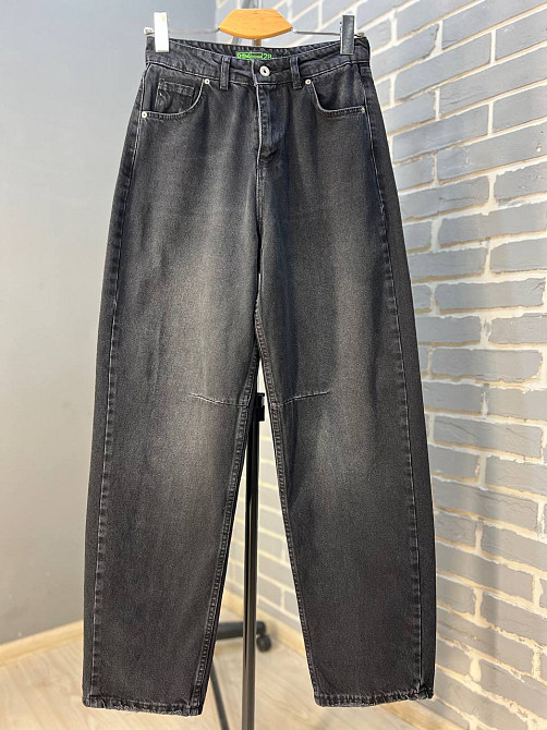 Джинсы женские Q-4 3013 Skaiter багги свободные оверсайз швы на коленях затяжка на талии черные, черный, 28, 28, 72 см, 107 см Киев - изображение 19