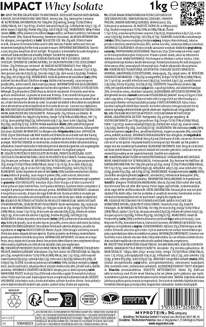 Протеїн MyProtein Impact Whey Isolate - 1kg (Pistachio) Луцьк - фото 2