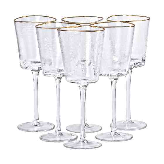 Набір з 6 келихів 350 мл, для вина із золотим обідком HP-16-22 Коломия