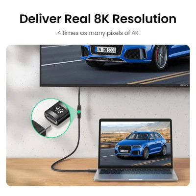 Кабель мультимедійний HDMI M to HDMI F 0.5m 8K HD151 black Ugreen (40400) Вінниця - фото 4