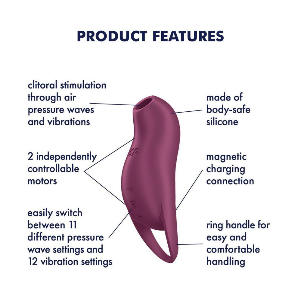 Вакуумний кліторальний стимулятор з вібрацією Satisfyer Pocket Pro 1 Purple Sex Aura Київ - фото 3