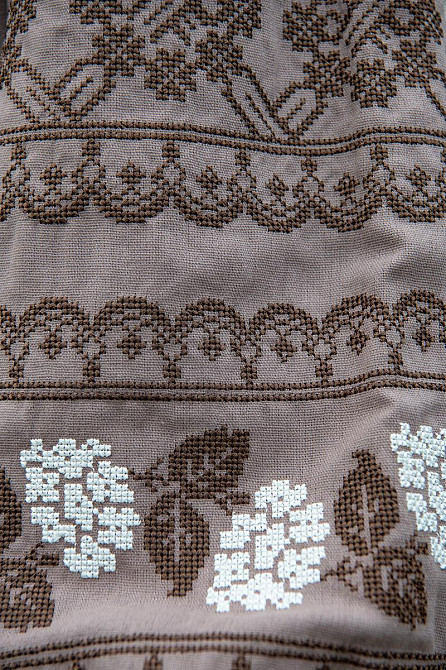 Вишиванка жіноча лляна, кавова топ Київ - фото 4