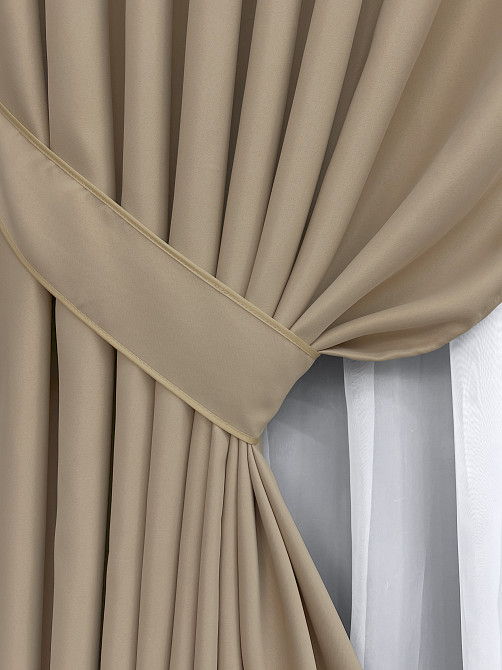 Комплект готових штор VR-Textil Bagema Rvs № 2075ш Пісочний 100х270 см 2 шт (31-0092) Київ - фото 5