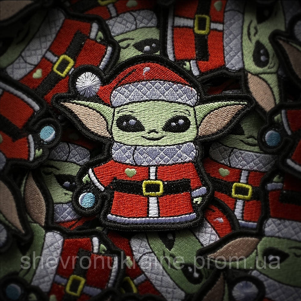 Шеврон новогодний малыш йода (Форма контурная. На липучке) Размер 8x9см Киев - изображение 1