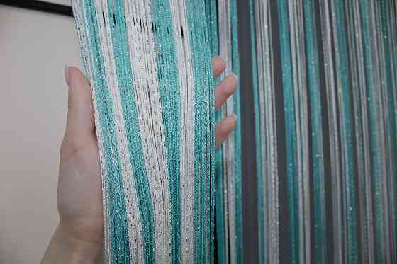 Штори-нитки з люрексом Лазурний з білим 300х300см 1 шт (61-028) Київ