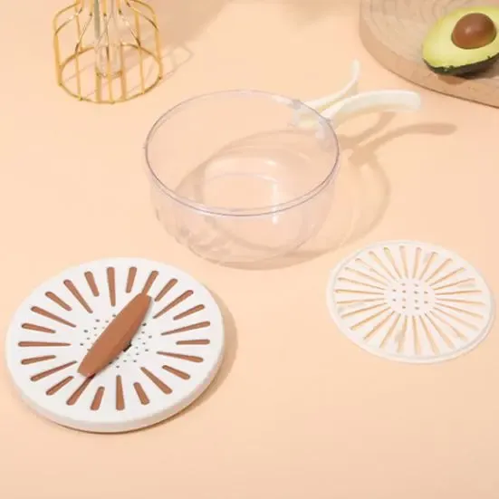 Двухслойная дренажная корзина / Миска для очистки фруктов с ситечком Коломия - фото 3