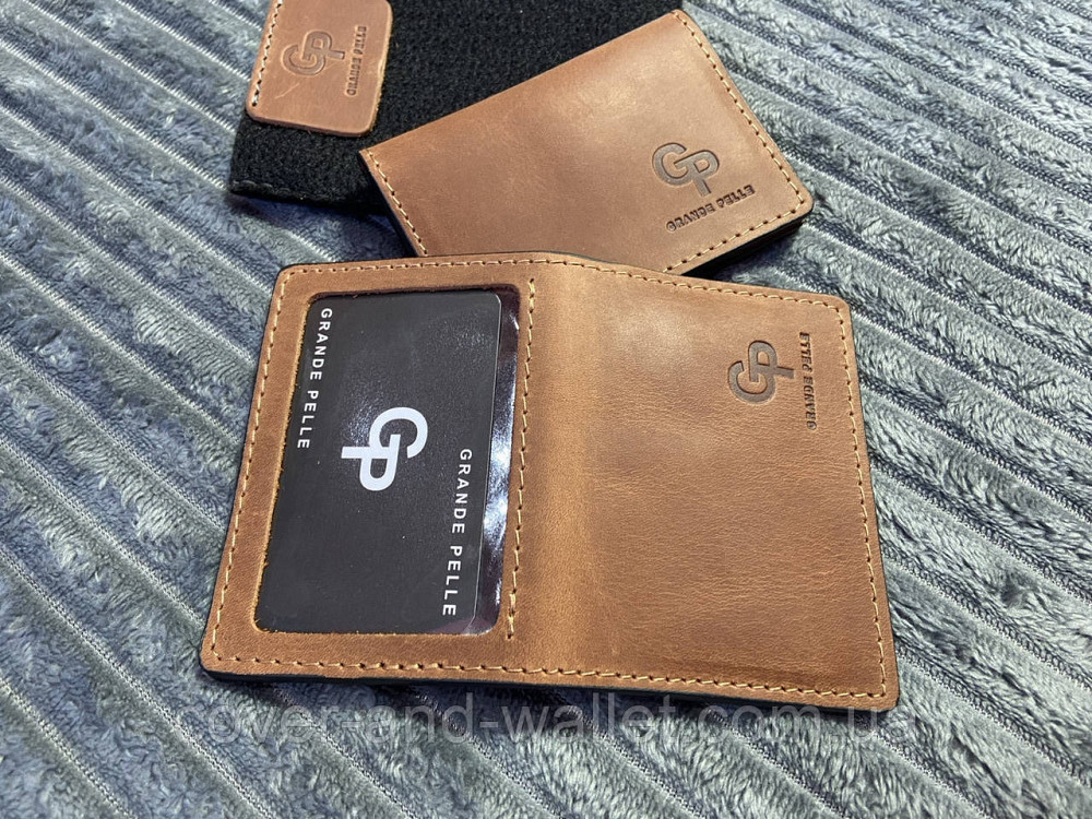 Шкіряна обкладинка на водійські права ручної роботи Grande Pelle Київ - фото 4