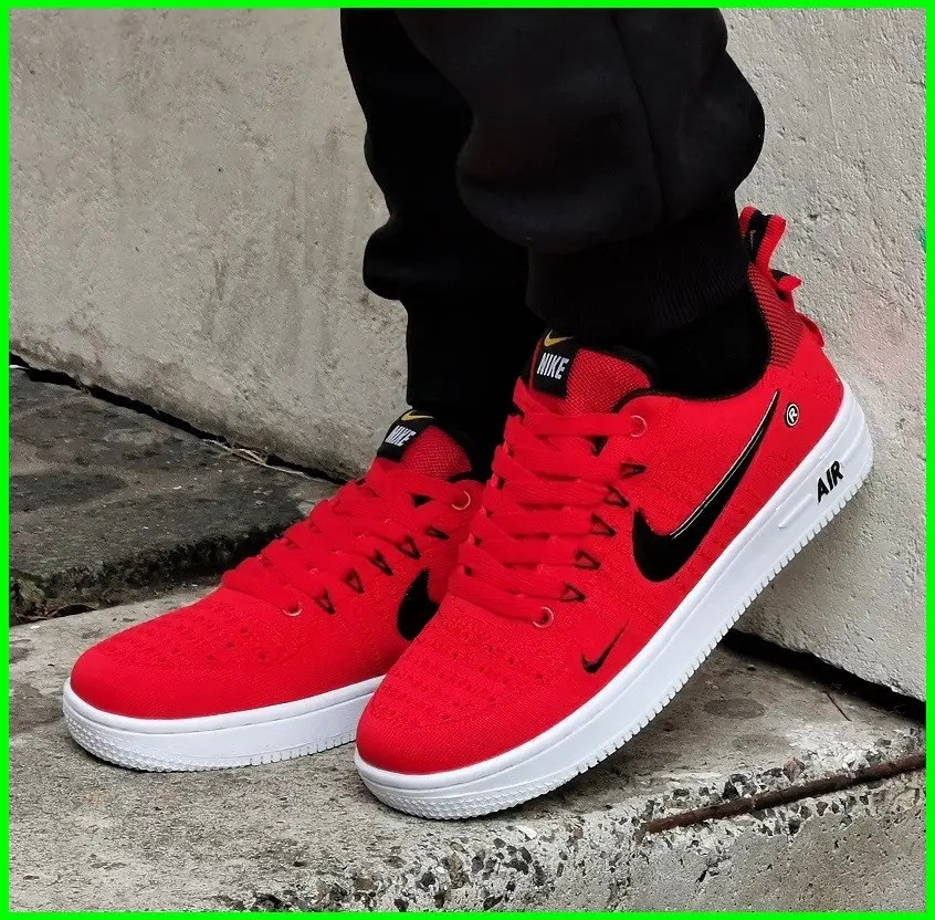 Кроссовки Nike Force Красные Женские Форсы Найк (размеры: 36,37,38,39,40,41,42,43) Днепр - изображение 4