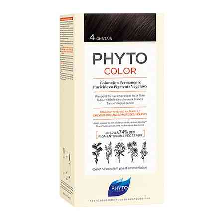 Фіто Фітоколор Безаміачна крем-фарба для волосся Phyto PhytoColor Coloration Permanente 4 Шатен 112 мл Дніпро