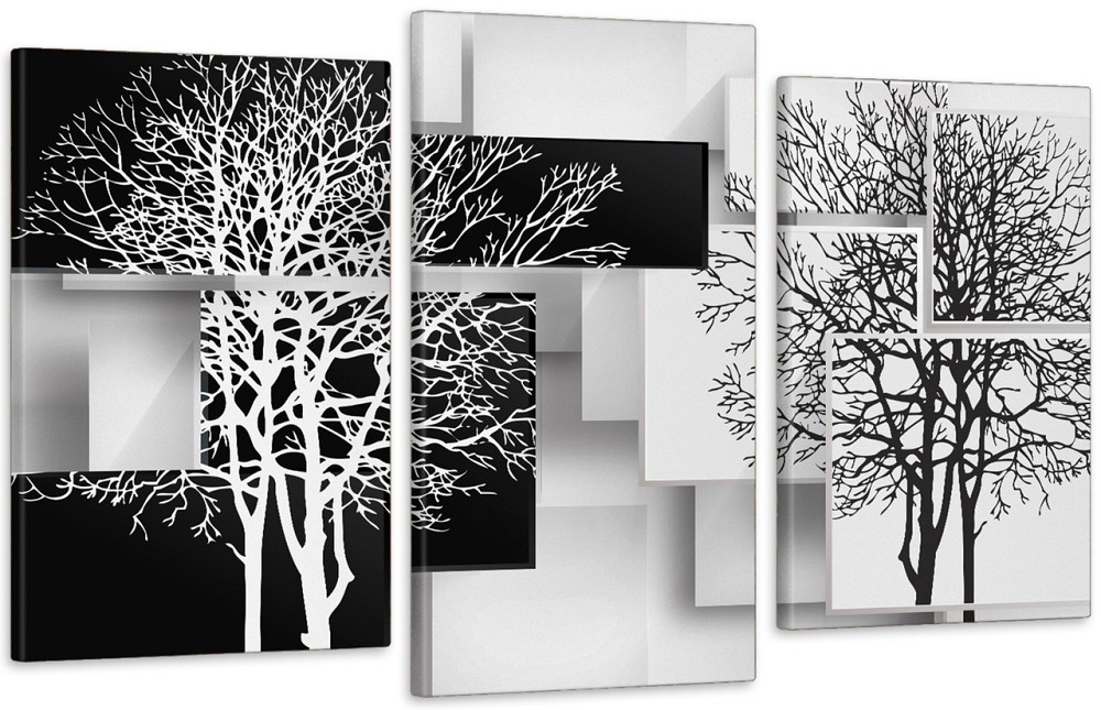 Модульна картина у вітальню/ спальню  Чорне-Біле Дерево  Art-559_3 Київ - фото 1