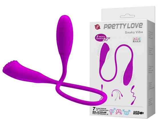 Гибкий двусторонний вибратор PRETTY LOVE - Snaky Vibe, BI-014327-2 Sex Aura Киев