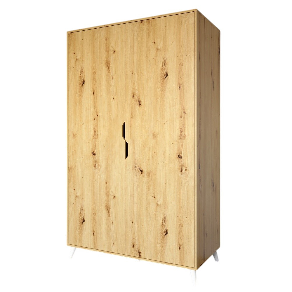 Шафа дводверна з білими ніжками М-ЗОН Борн 1200 Дуб Артизан (MZN-031052) Львів - фото 2