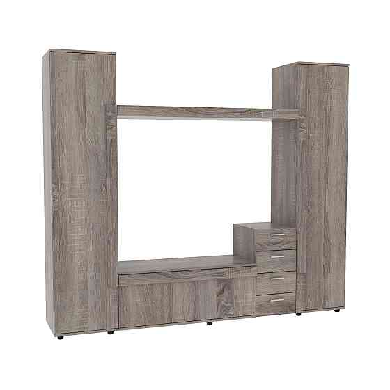 Стенка в гостиную под ТВ Эхо-2, Дуб Сонома Трюфель, 2160х420х1850 Львов