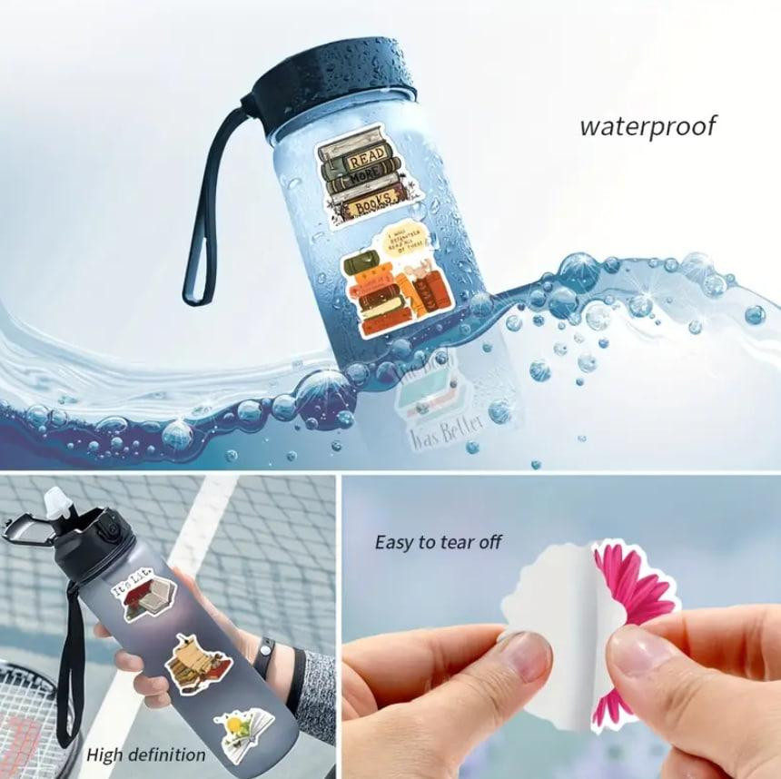 Книжные наклейки стикеры, Декоративные наклейки, Виниловые водонепроницаемые наклейки, 60 штук Киев - изображение 6