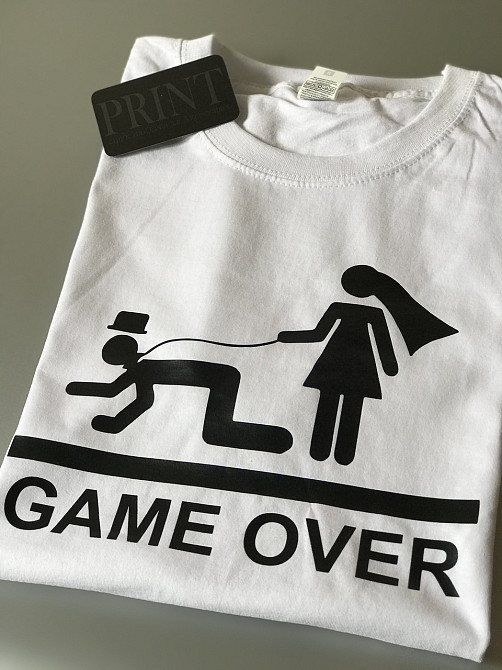Мужская\Женская футболка 100% хлопок -  GAME OVER XL Черновцы - изображение 1